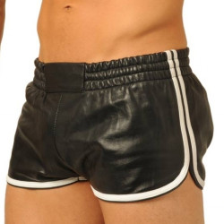 MK Toys Short en cuir Fist Noir-Blanc